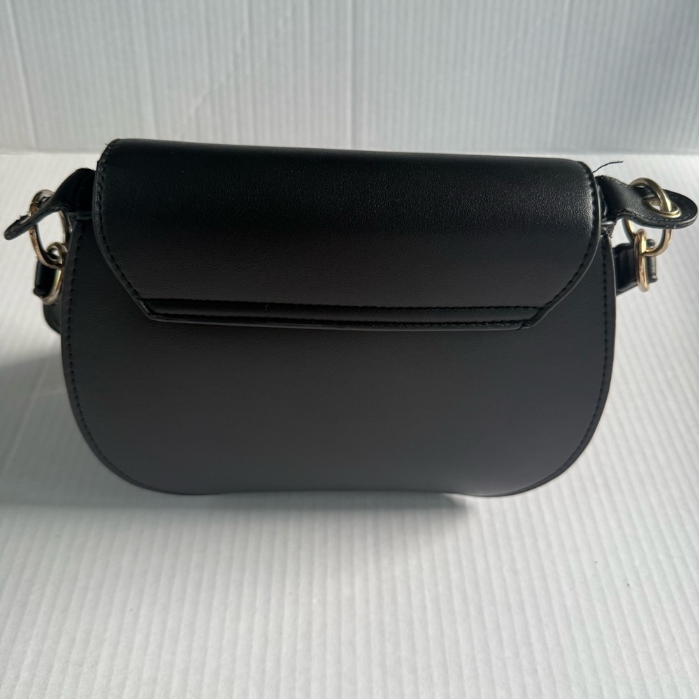 Badgley Mischka Black Shoulder Bag with Gold Ring Accent - Picture 2 of 16